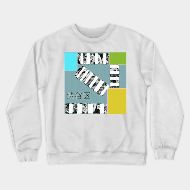 Shibuya goes Pop Crewneck Sweatshirt by MarbleCloud